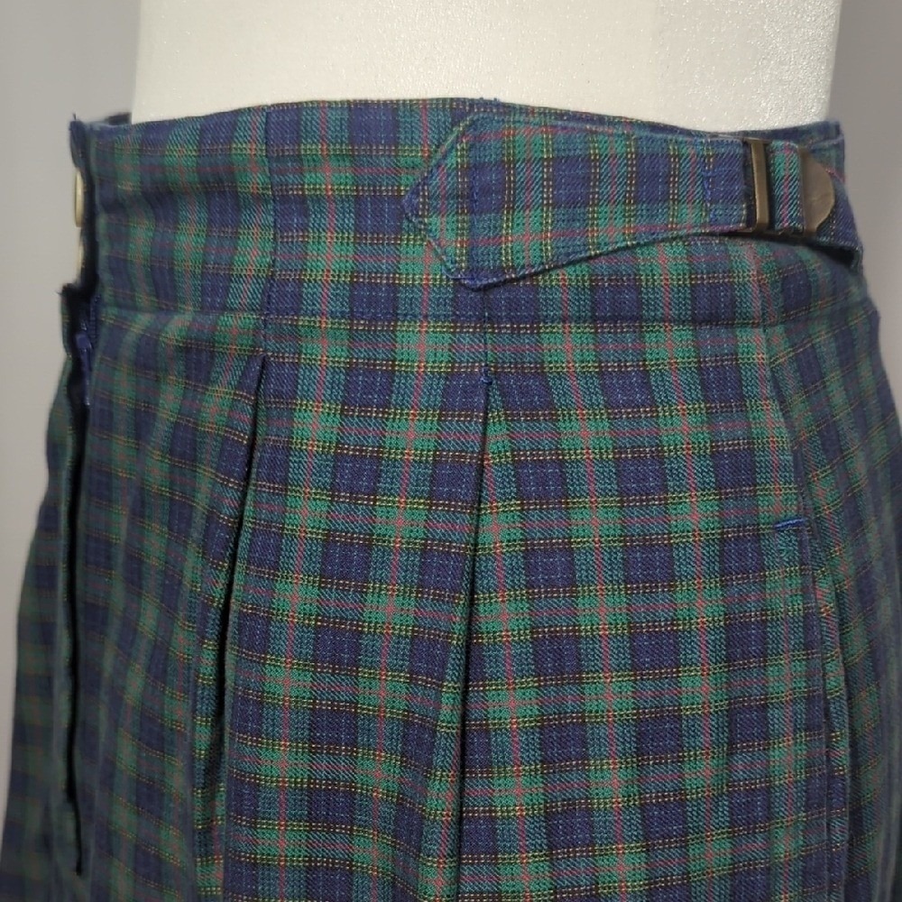 Vintage 80s 90s Nautica Tartan Plaid Green Blue Women's Skirt Midi Maxi Fall Med - Picture 5 of 16
